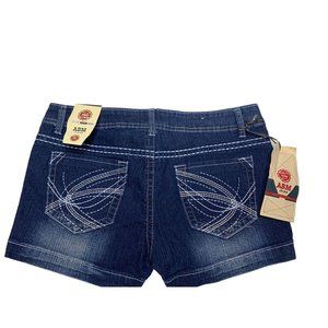 New ABM Jeans Juniors Size 11 Denim jean Shorts White Stitching ABM-019SH